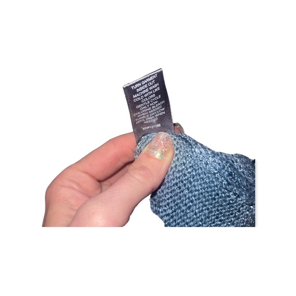 MARLED Blue Hooded Sweater with White Stars M NWOT - Picture 9 of 9